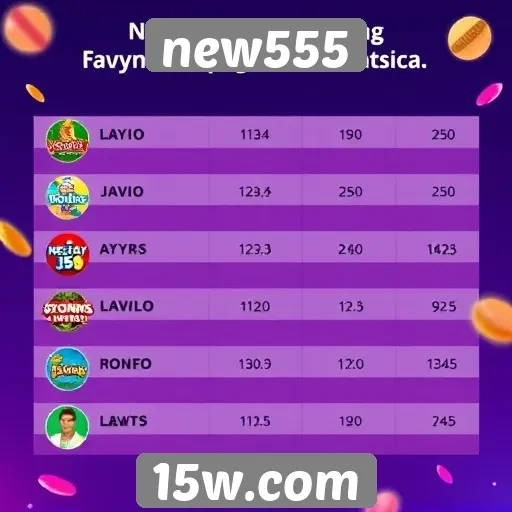 Estatísticas de jogos mais populares no new555